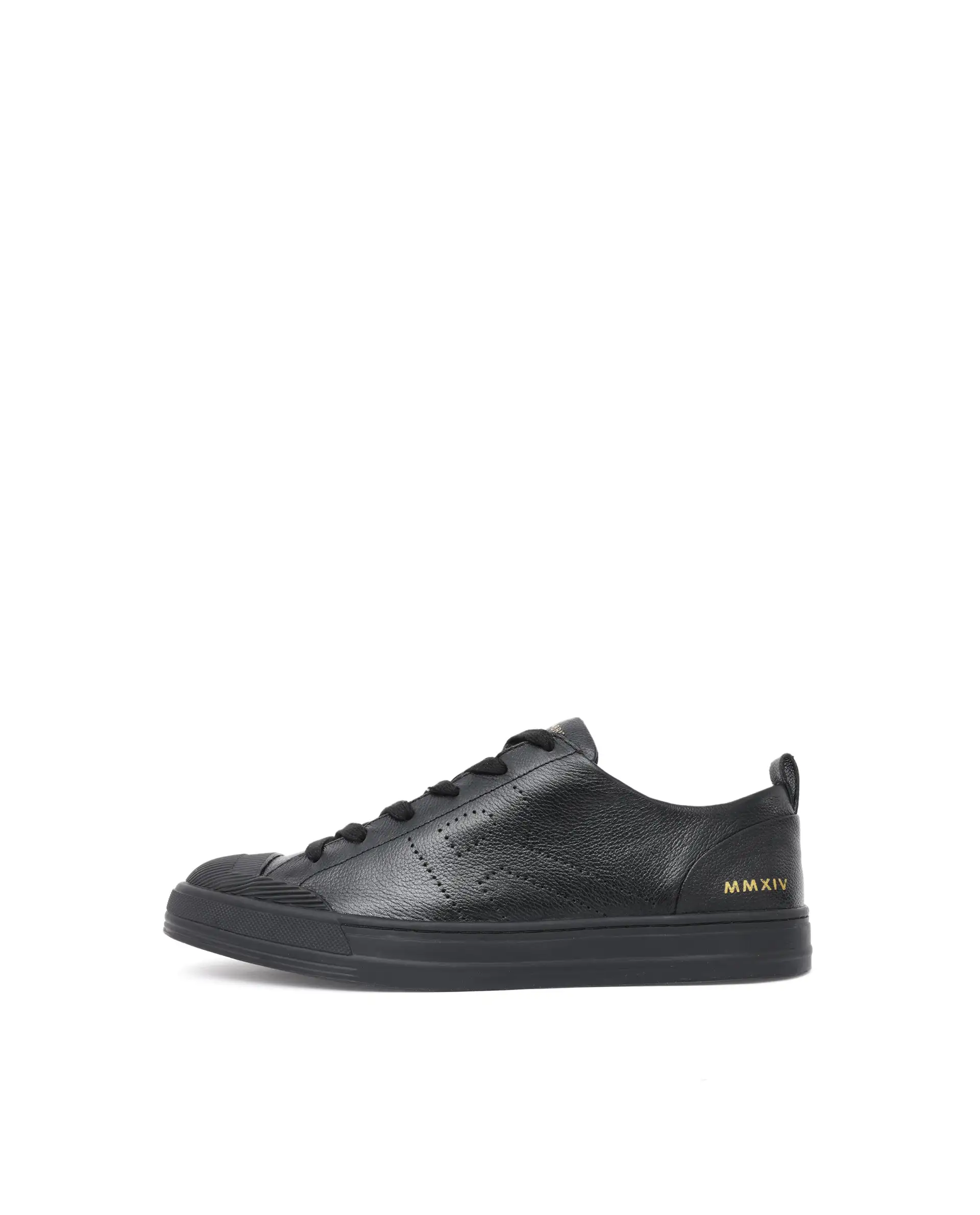 Rare Rabbit Mens Sauron Pro Black Premium Milled Leather Lace Up Low Top Round Toe Sneaker Shoes - Image 8